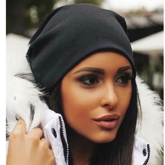 ShopEvelynne Accessories - BLACK BEANIES KNIT THIN CROCHET SLOUCH HAT